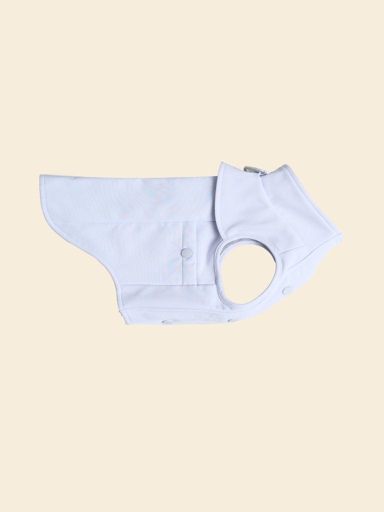 warm wind-proof easy on dog harness jacket for small dogs light blue –  FluffyCream