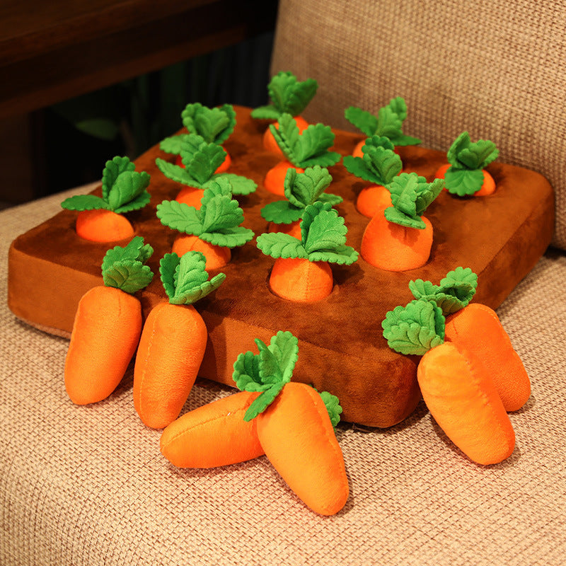 Carrot Puzzle Plush Dog Toy - FluffyCream