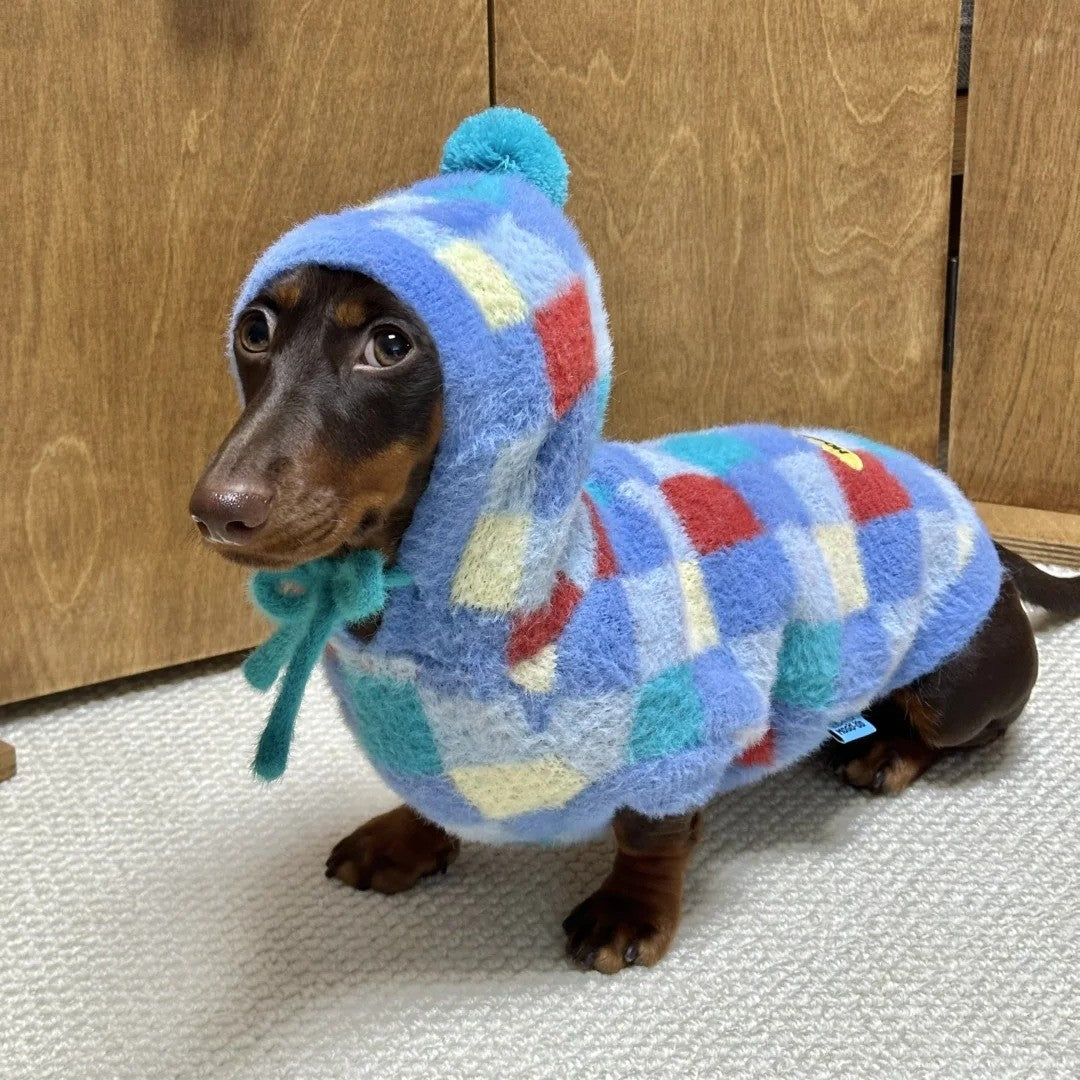 Colorful Checkered Pet Hoodie