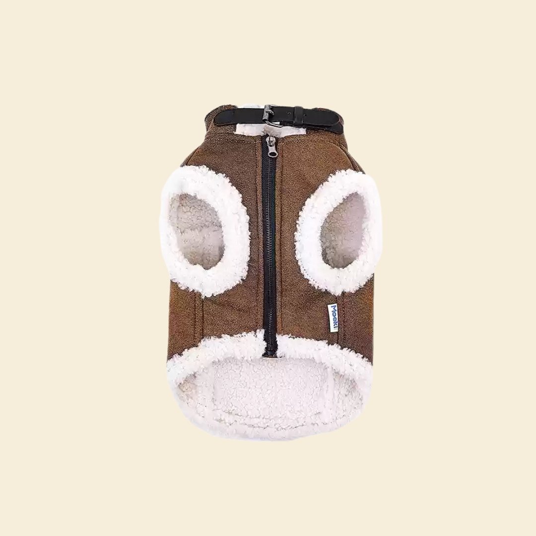 Suede Motorcycle Vest - FluffyCream