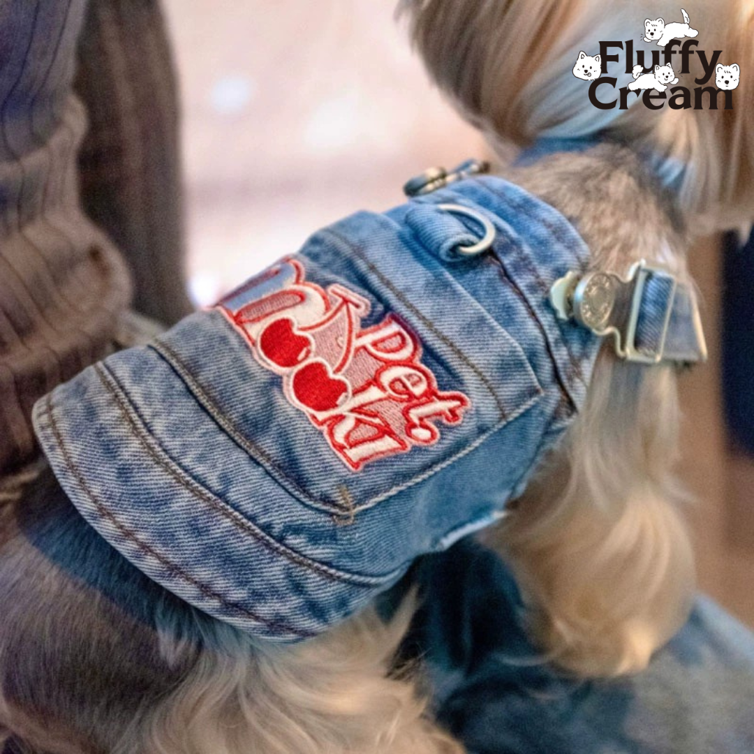 Sweet Denim Vest - FluffyCream