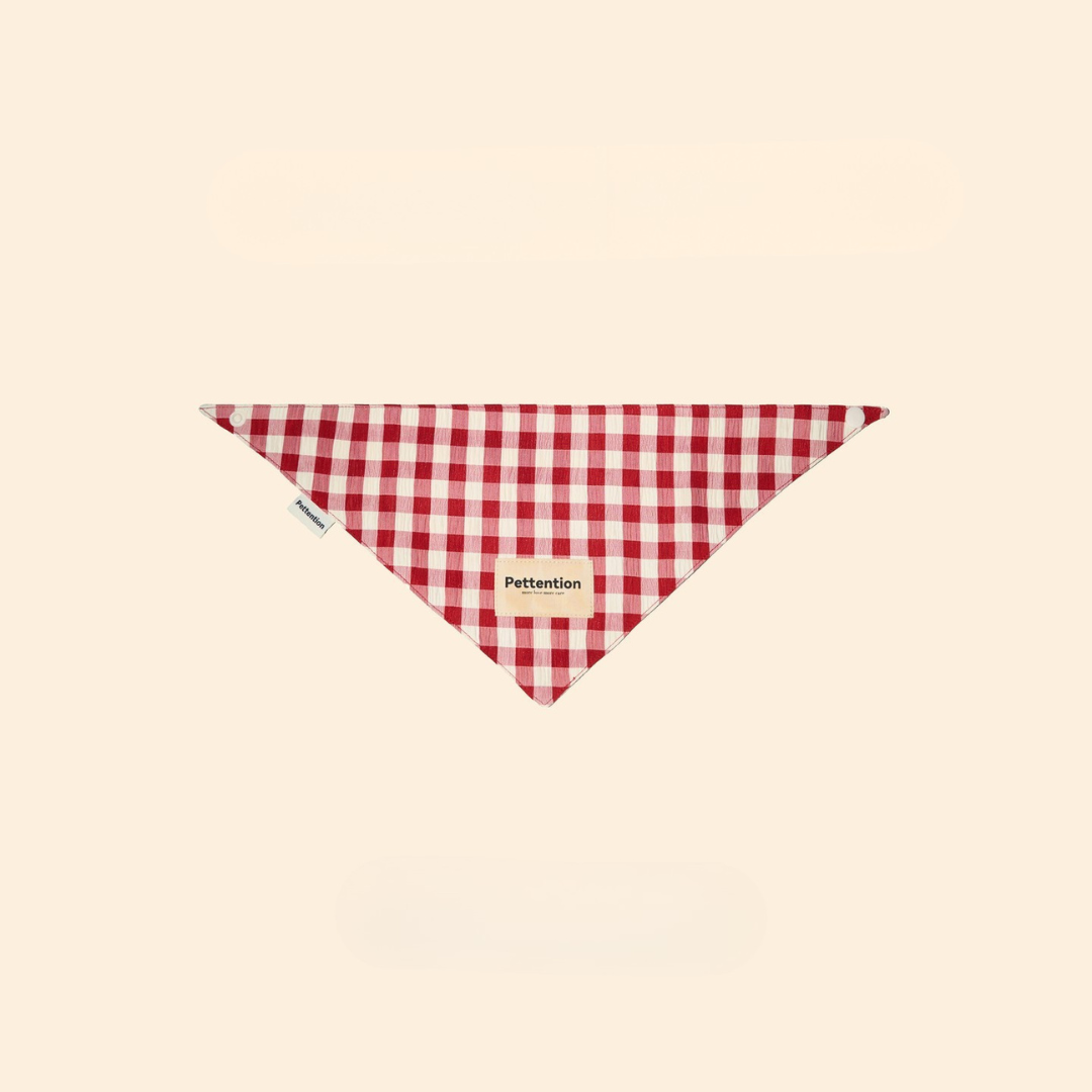 Red Plaid Bandana - FluffyCream