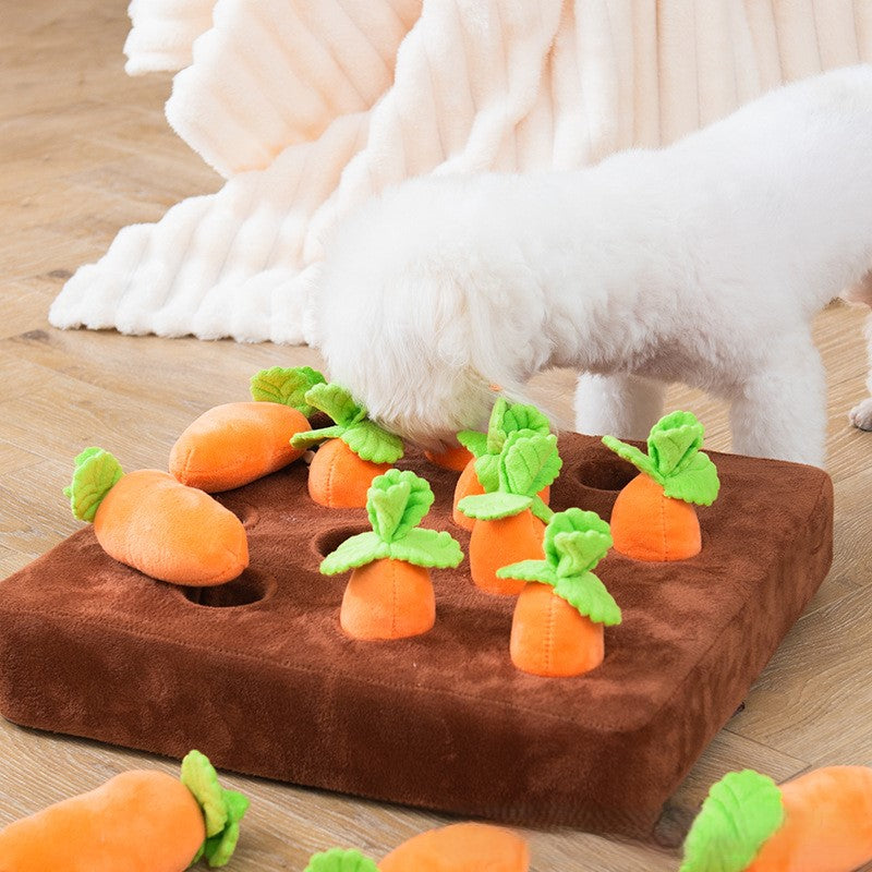 Carrot Puzzle Plush Dog Toy - FluffyCream