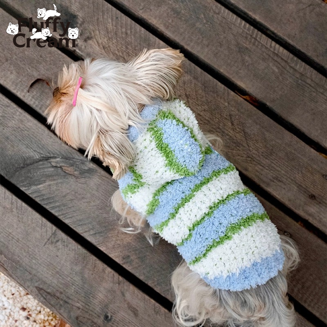 Coral Velvet Striped Sweater Vest - FluffyCream