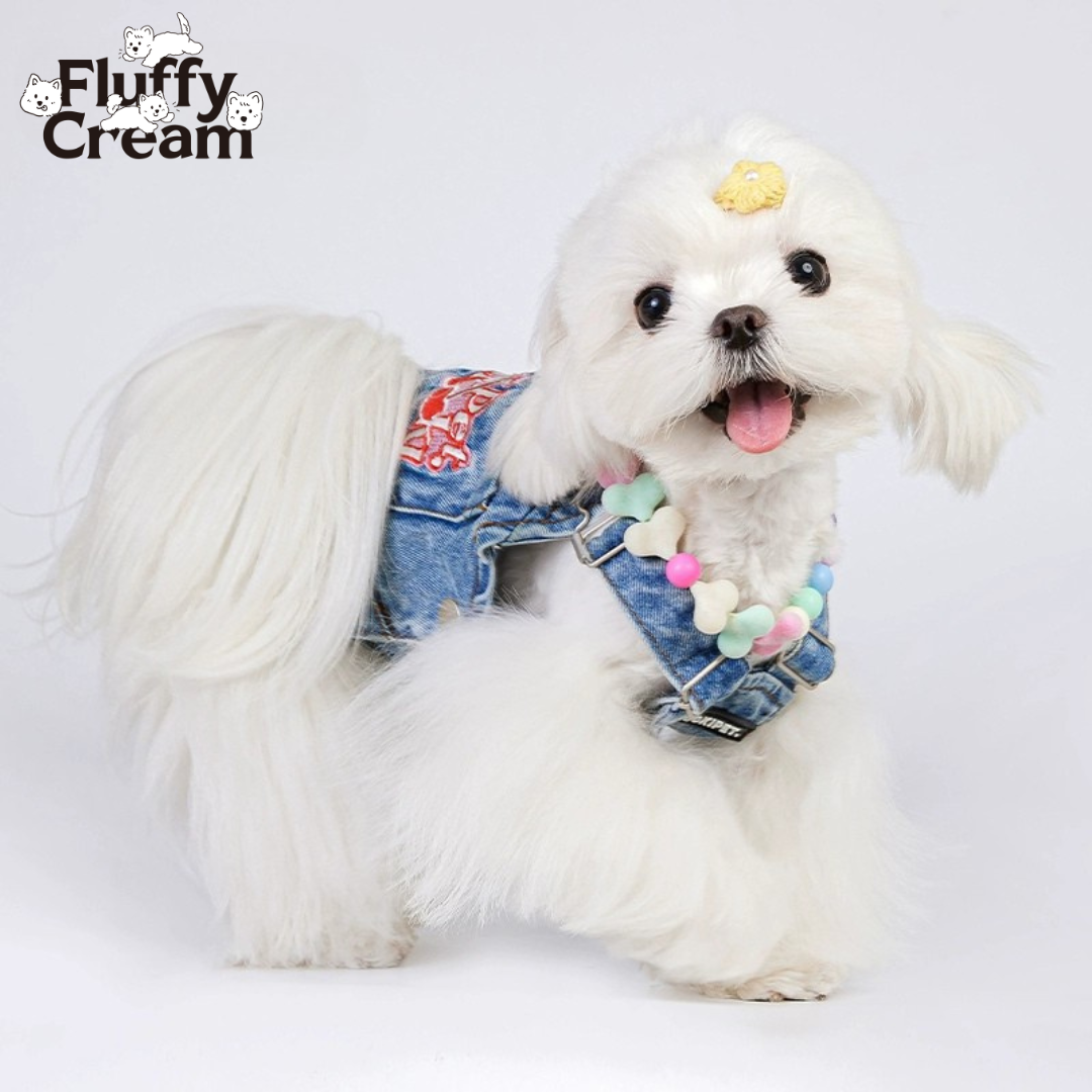 Sweet Denim Vest - FluffyCream