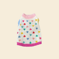 Sweet Heart Dog Sweater - FluffyCream