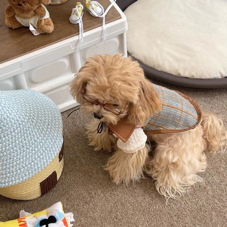 Brown Beige Plaid Vest