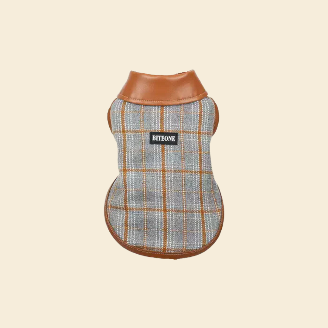 Brown Beige Plaid Vest - FluffyCream