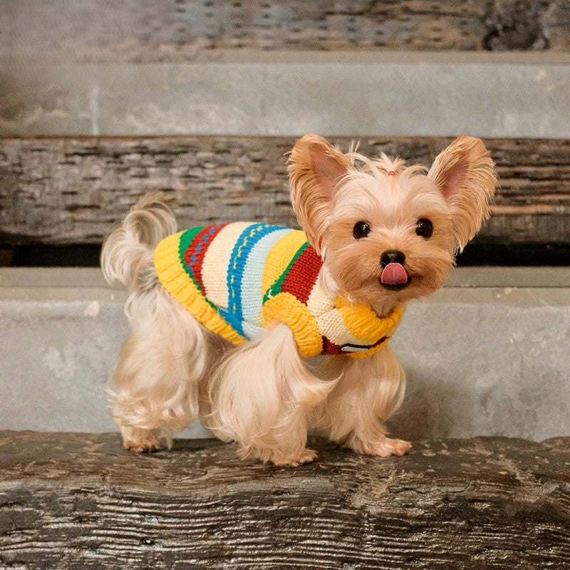 Sunset Stripe Dog Sweater - FluffyCream