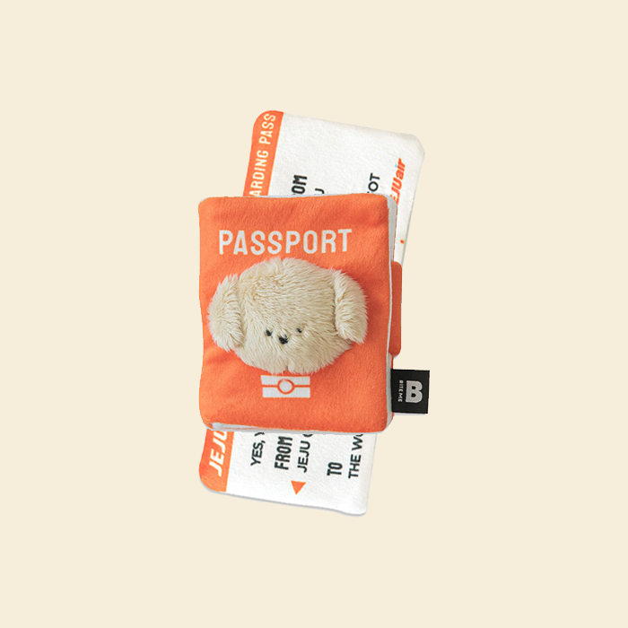 Passport & Ticket Snuffle Dog Toy Set - FluffyCream