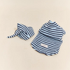 Premium Blue Stripes Pet Hoodie SET - FluffyCream